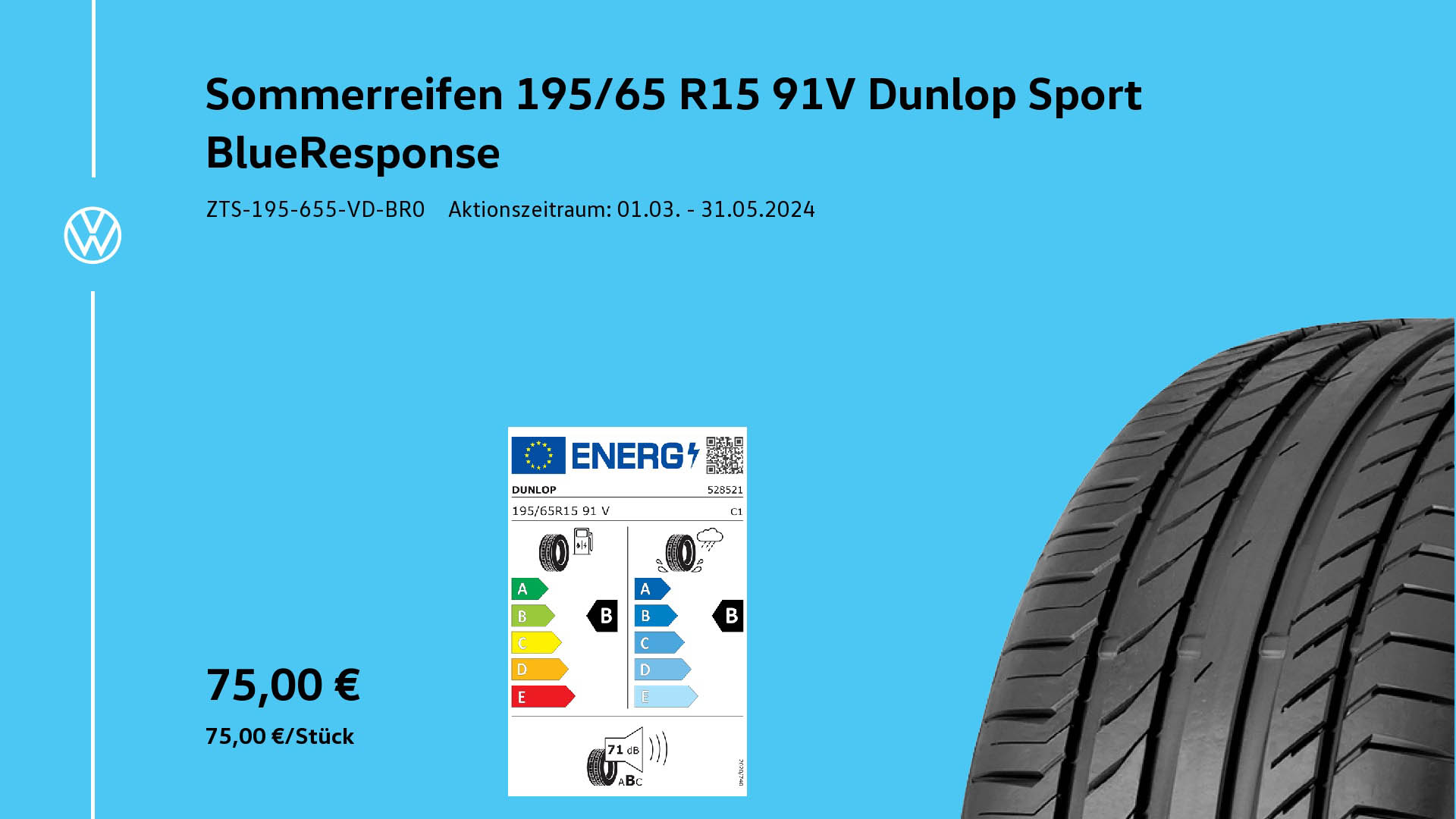 152 Sommerreifen Dunlop Sport Blue Response