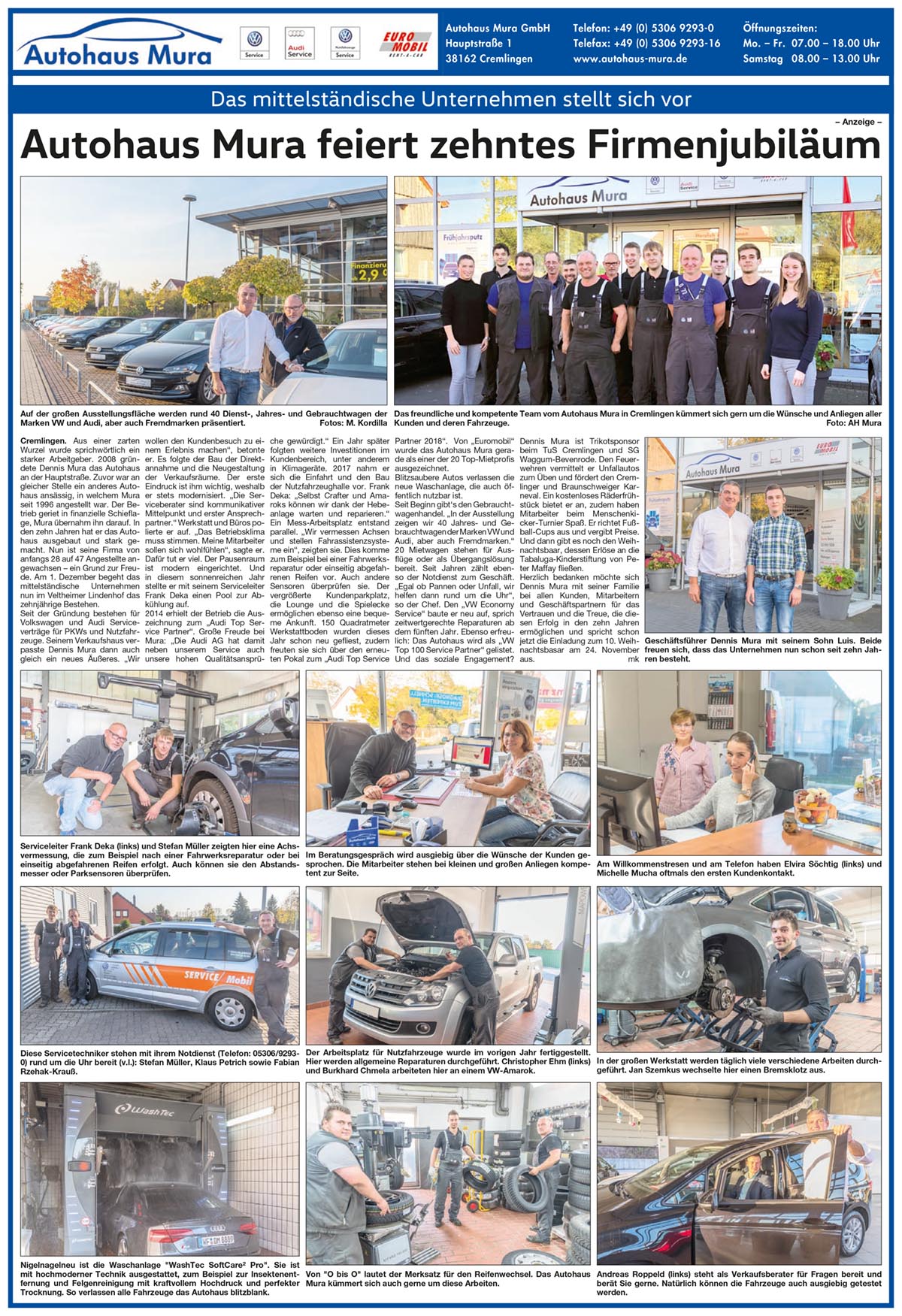 Zehn Jahre Autohaus Mura Wolfenbuetteler Schaufenster 10.2018