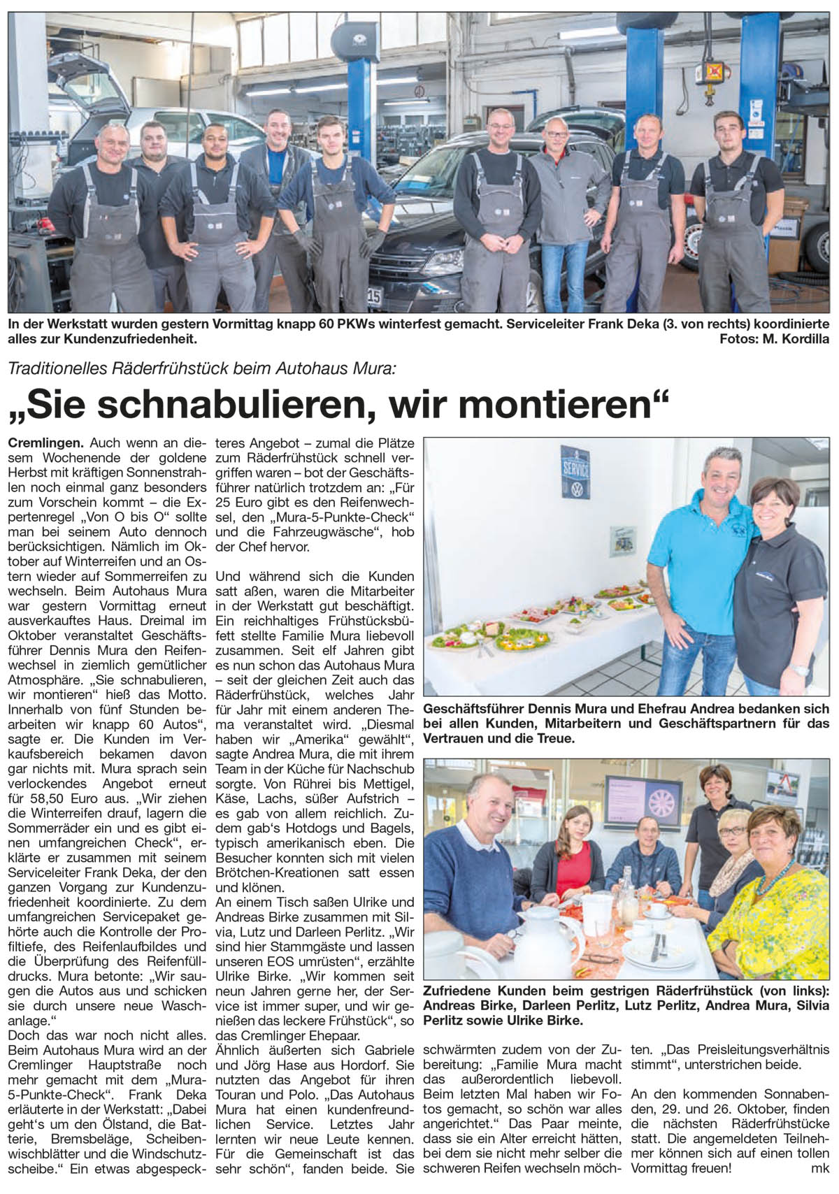Raederfrühstück Autohaus Mura Web