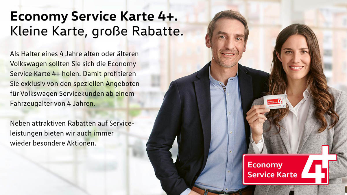 Volkswagen Economy Service Karte 4+. Kleine Karte, große Rabatte