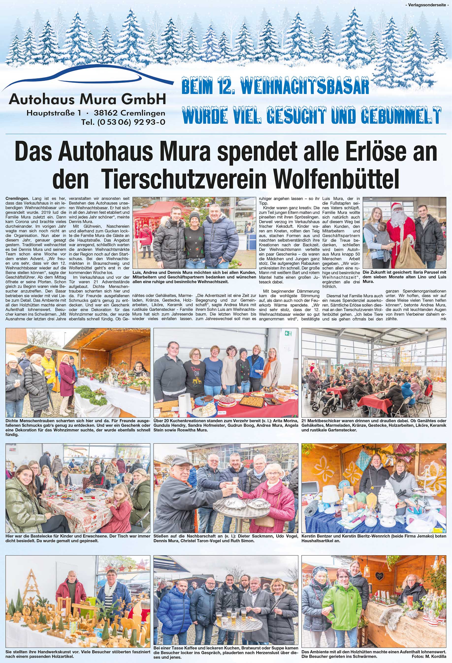 2Weihnachtsbasar Autohaus Mura Spendet fuer Tierschutzverein wolfenbuettel