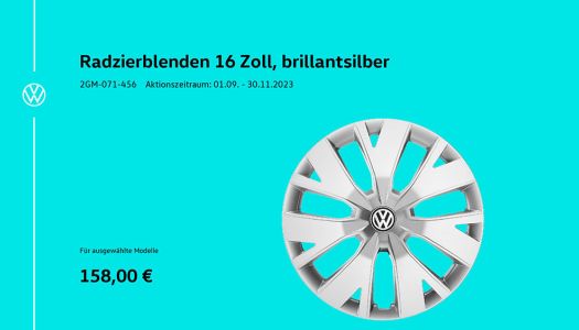 Radzierblenden Volkswagen 15 Zoll Brilliantsilber Mura 120