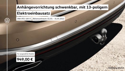 VW Anhaengevorrichtung Schwenkbar 13 Poliger Elektroeinbausatz