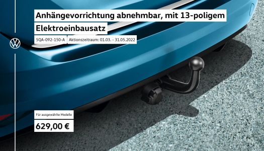 Volkswagen Anhaengevorrichtung Abnehmbar Mit 13 Poligem Elektroeinbausatz