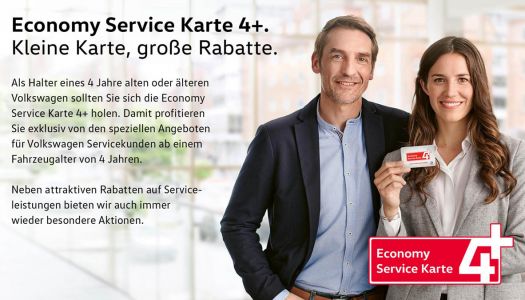 Volkswagen Economy Service Karte 4+. Kleine Karte, große Rabatte
